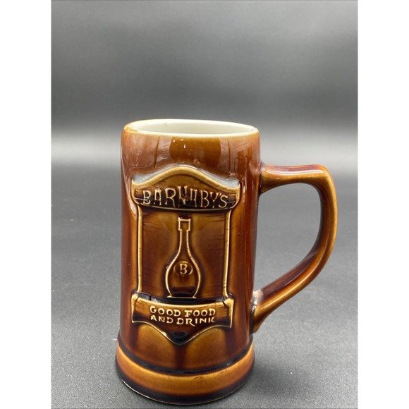 Halloween Other - Vintage Hall Pottery Barnaby's Good Food And Drink Mug Beer Stein Brown Made USA